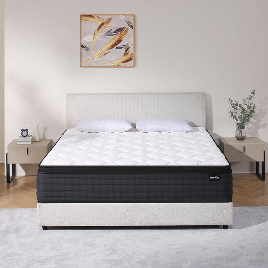 DEHIJU Full Size Mattress, 10 Inch Hybrid Memory Foam Full Mattress in a Box, Pressure Relief, Medium Firm, CertiPUR-US