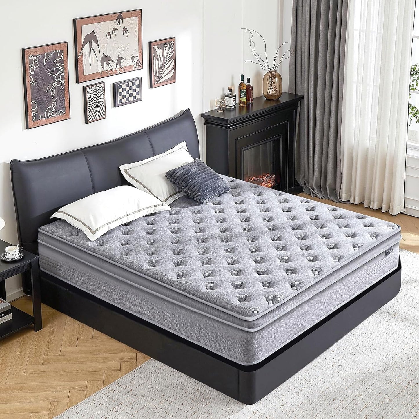 Vantto King Size Mattress, 12 Inch King Size Hybrid Memory Foam Mattress with Upgrade Pocket Springs, Pressure Relief, Breathable Comfort and Durable, CertiPUR-US Certified, Medium Firm