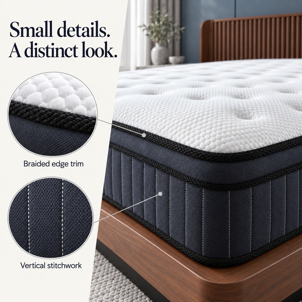 King Size Mattresses, 12 Inch Memory Foam Hybrid Mattress in a Box