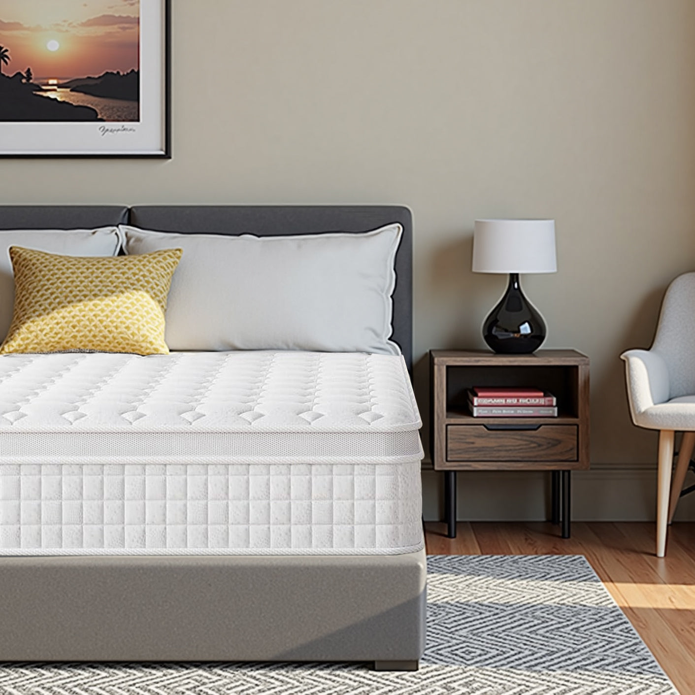 Twin Mattress, 10 Inch Memory Foam Hybrid Mattress, Individual Pocket Springs Mattress with Pressure Relief, Motion Isolation, CertiPUR-US, 100 Nights Trial