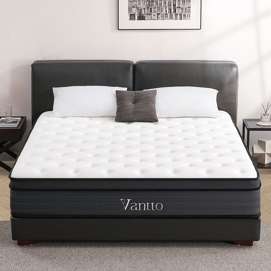 Vantto Twin Mattress, 10 Inch Memory Foam Mattress, Individual Pocket Springs Mattress with Pressure Relief, Motion Isolation, CertiPUR-US, 100 Nights Trial