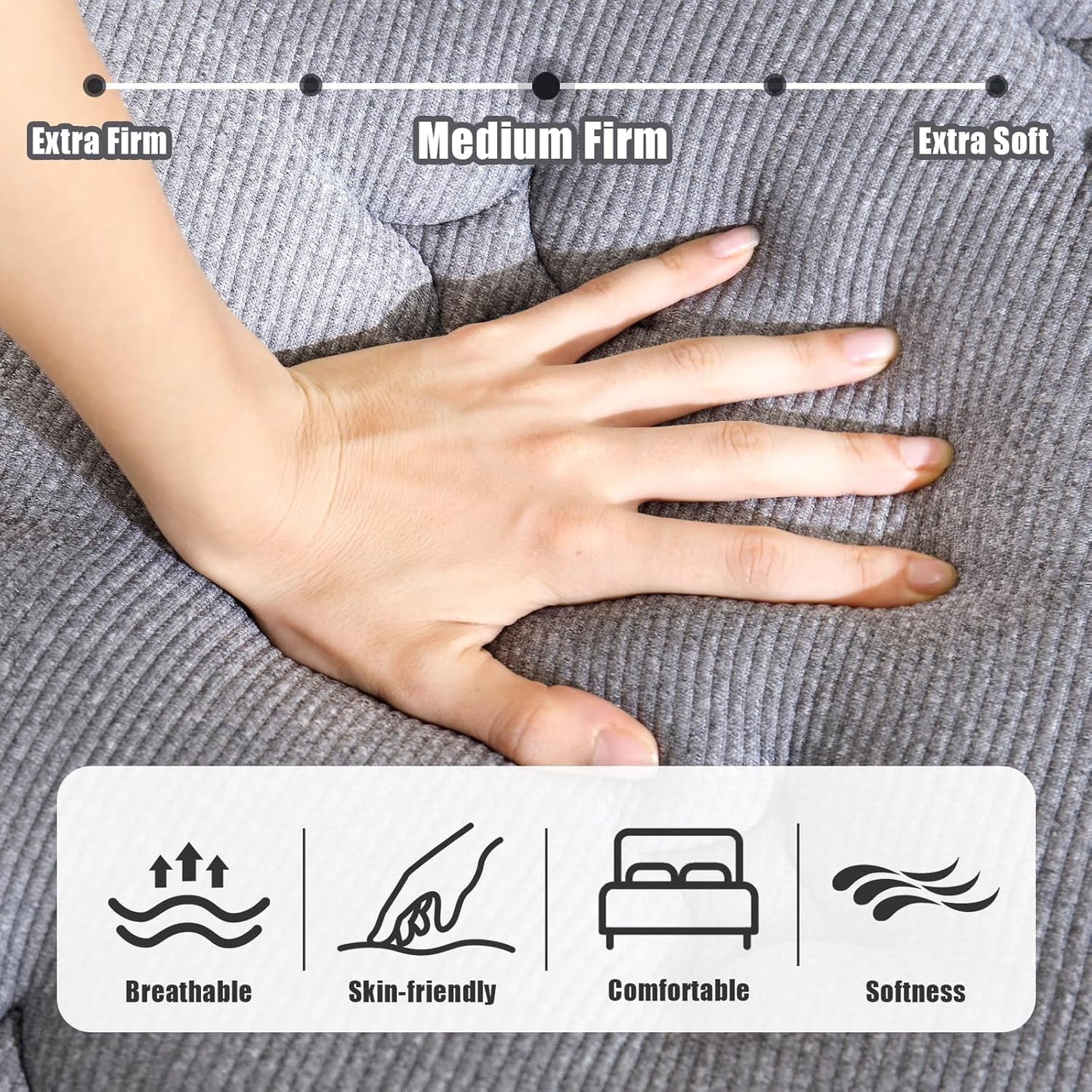 Vantto King Size Mattress, 12 Inch King Size Hybrid Memory Foam Mattress with Upgrade Pocket Springs, Pressure Relief, Breathable Comfort and Durable, CertiPUR-US Certified, Medium Firm