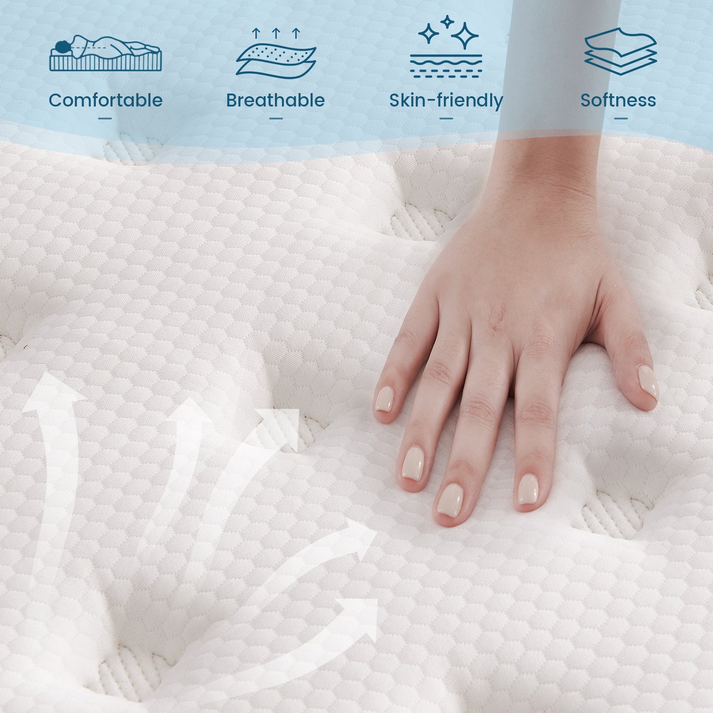 Vantto King Mattress, 12 Inch King Memory Foam Hybrid Mattress, for Pressure Relief, Motion Isolation