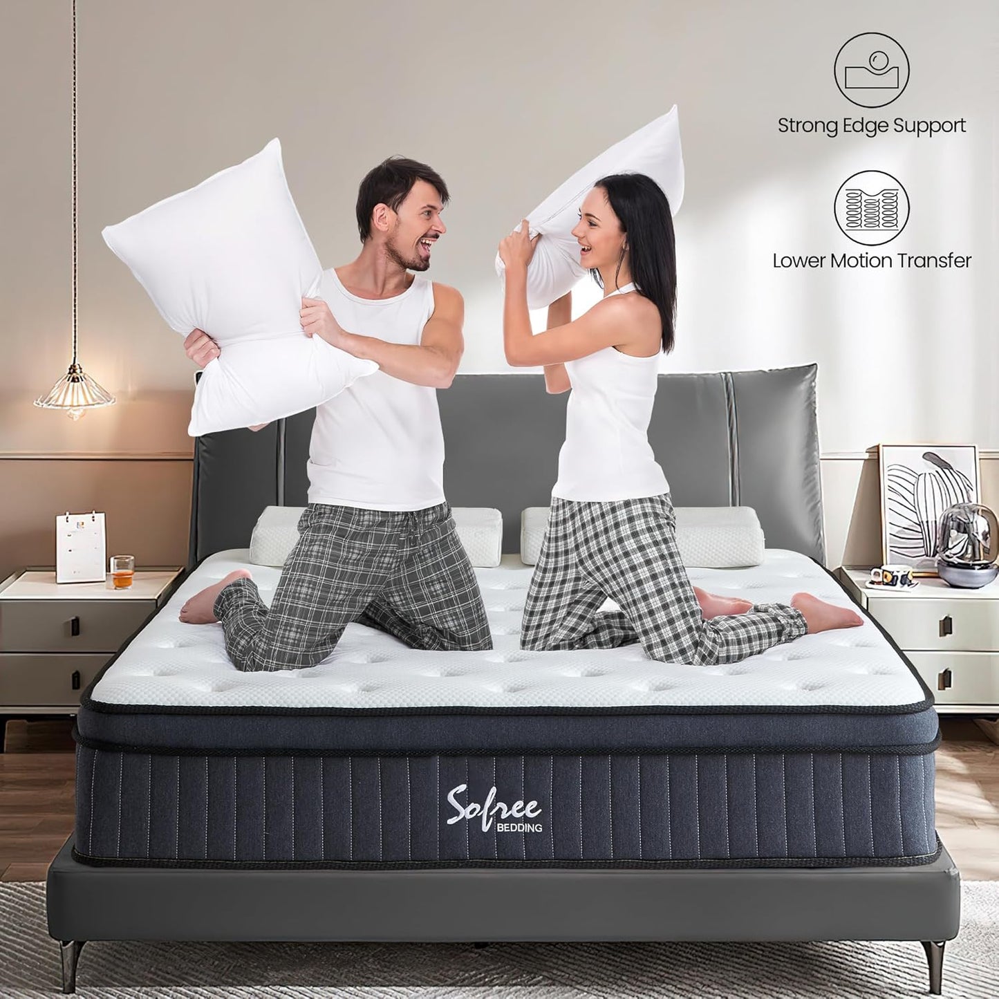 King Mattress, 12 Inch Memory Foam Hybrid Mattress King, Pocket Spring Mattress in a Box for Motion Isolation, Pressure Relief, CertiPUR-US
